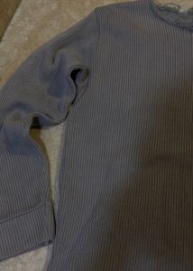 Ribbed Grey Long Sleeve Top