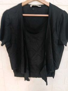 Cute Black Wrap Top