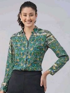 Floral Print Green Top