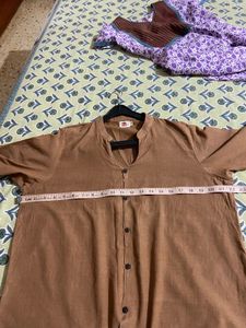 Brown cotton shirt for women