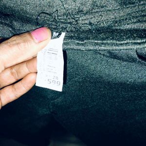 Dark Grey Denim Trousers - Size 28
