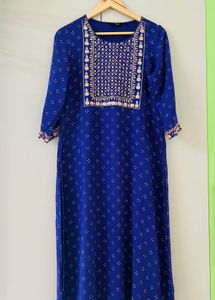 Royal Blue Kurta Set With Leggings