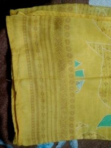 Yellow Floral Print Dupatta