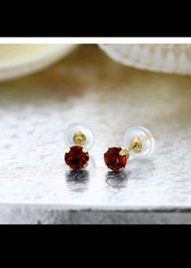Red Gemstone Stud Earrings