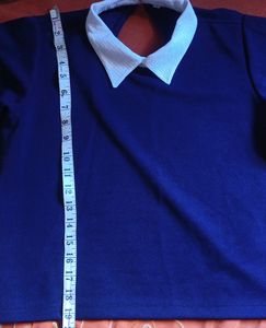 New Nevy Blue Collar T-Shirt Top 🥰