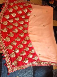Elegant Peach Saree