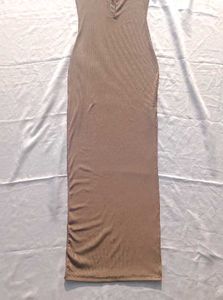 Brand New (Newme) Solid Slit Ribbed Dress