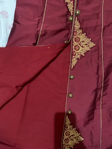 Princess Maroon Mastani Silk Kurta