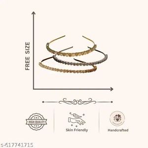 Sparkly Headband Set, Stone Hairband 3pcs