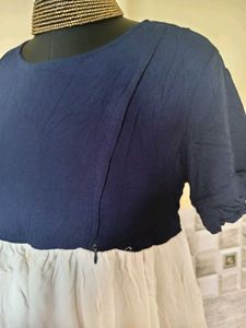 Cute Color Block Dress for Breast feeding Moms