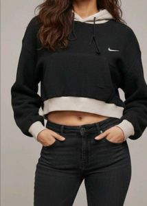 🎊🎆🎄🎉Sale Nike Two-Tone Cropped Hoodie