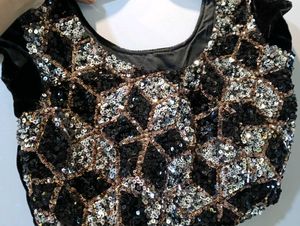 Burgundy Sequin Saree Gown