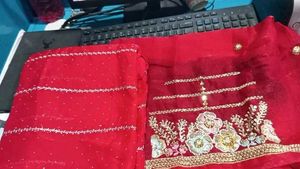 Gorgeous Red Embroidered with handwork Blouse