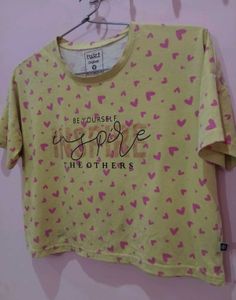 Cute Yellow Graphic T-Shirt for women