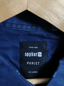 Spykar Men Blue Printed Casual Shirt