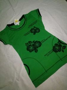 Green Floral Graphic Tee