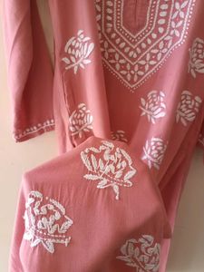 Chikankari Peach Suit