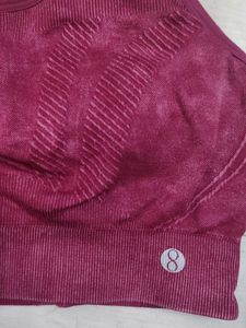 Burgundy Layers Sports Bra
