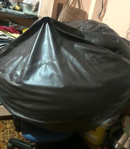 Dark Brown Leather Beanbag Chair