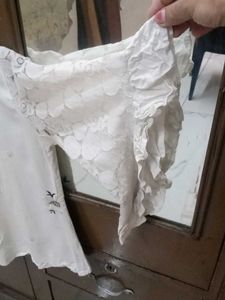 White Lace Sleeve Top