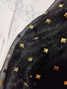 Black Fabric With Golden Design