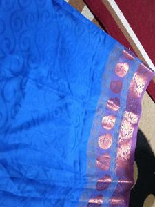 Blue Printed Saree