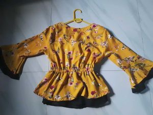 Floral Print Peplum Top