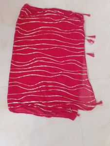 Blood Red Gota Pati Duppata With Thread Lase