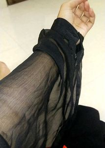 Vintage Black Velvet Dress With Puffy Sleeves