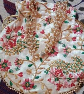 Floral Embroidered Potli Bag