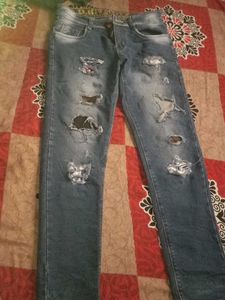 Jeans Pants With Damage