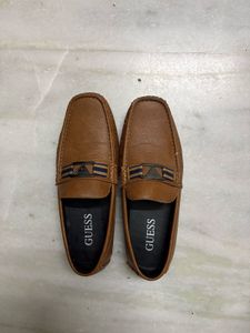 Guess Brown Leather Loafers