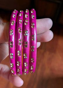 Pink Bangles - Set of 4