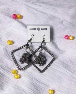 Oxidised Long Earrings