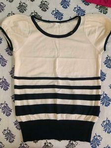 Striped T-Shirt with Puff Sleeves