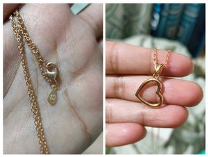 Giva Rose Gold Line Heart Pendant With Box Chain
