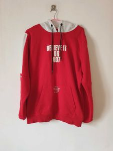 Red & White Graphic Hoodie