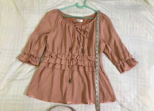 Peach Ruffled Sleeve Top 34-36