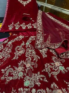 red dabka work grara