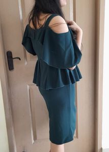 Chic Green Peplum Dress