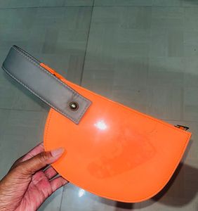 Orange Semi-Circle Clutch