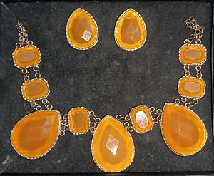 Orange Crystal Jewellery Set