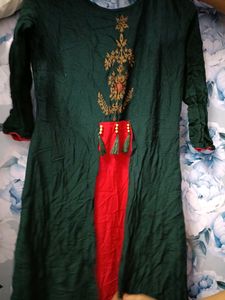 Green And Red Kurti