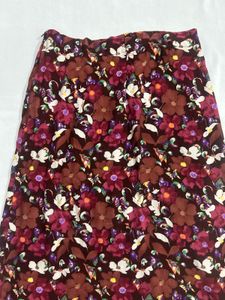 Floral Midi Skirt with Slit