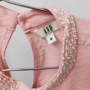 AND embellished neck top