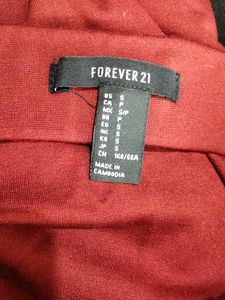 Forever 21 Maroon Bodycon Skirt (Women)