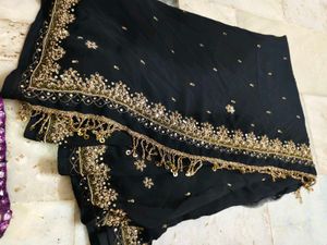 Zardozi Zari Work Black 🖤 Saree