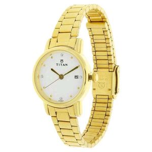 Titan Karishma White Dial Women Watch With Stainle