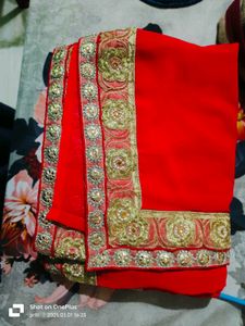 Women And Girls Red Saree Wome