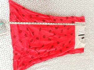 Coral Leaf Print Top